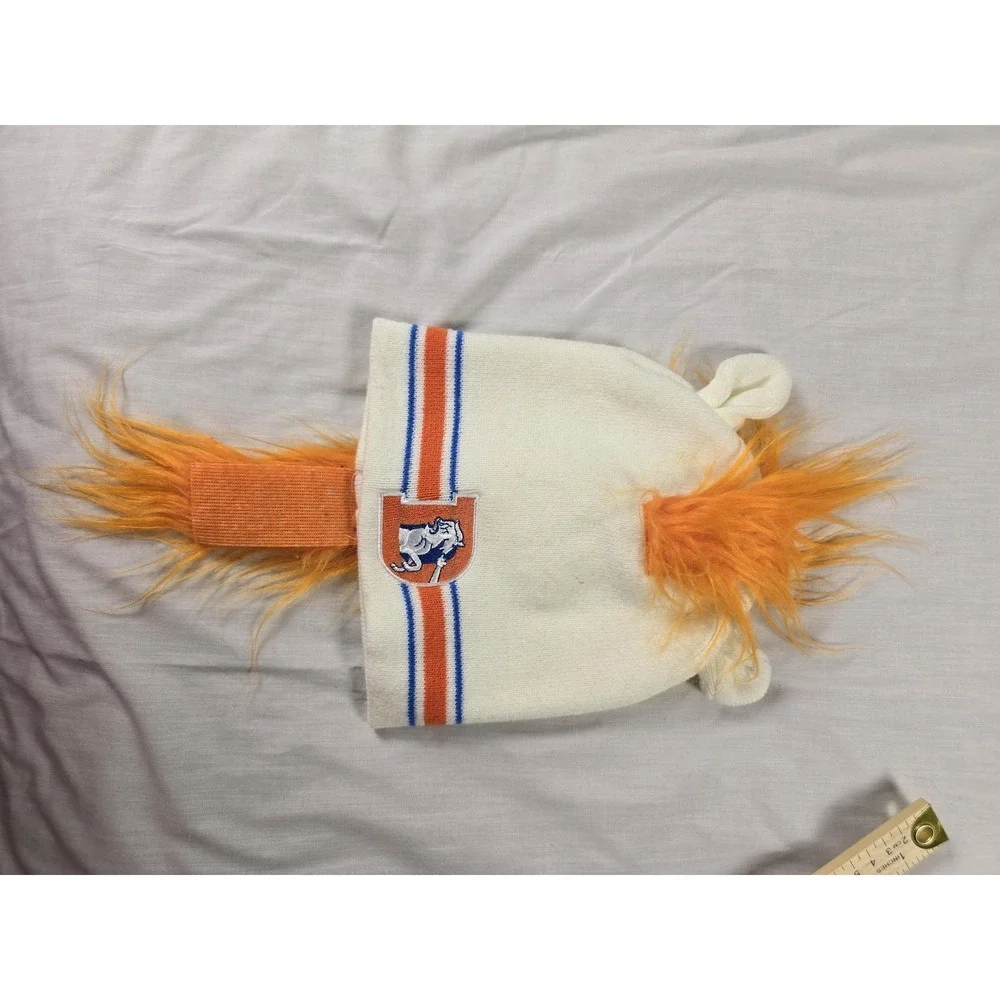 Denver Broncos Beanie Hat Cap Boys One Size White NFL Football BDA Sports Mohawk